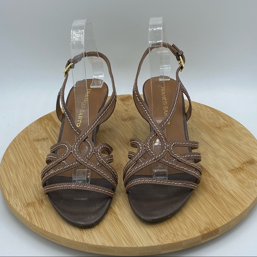 Franco Sarto || Kentucky Wedge Sandal Size 8M; Leather Upper